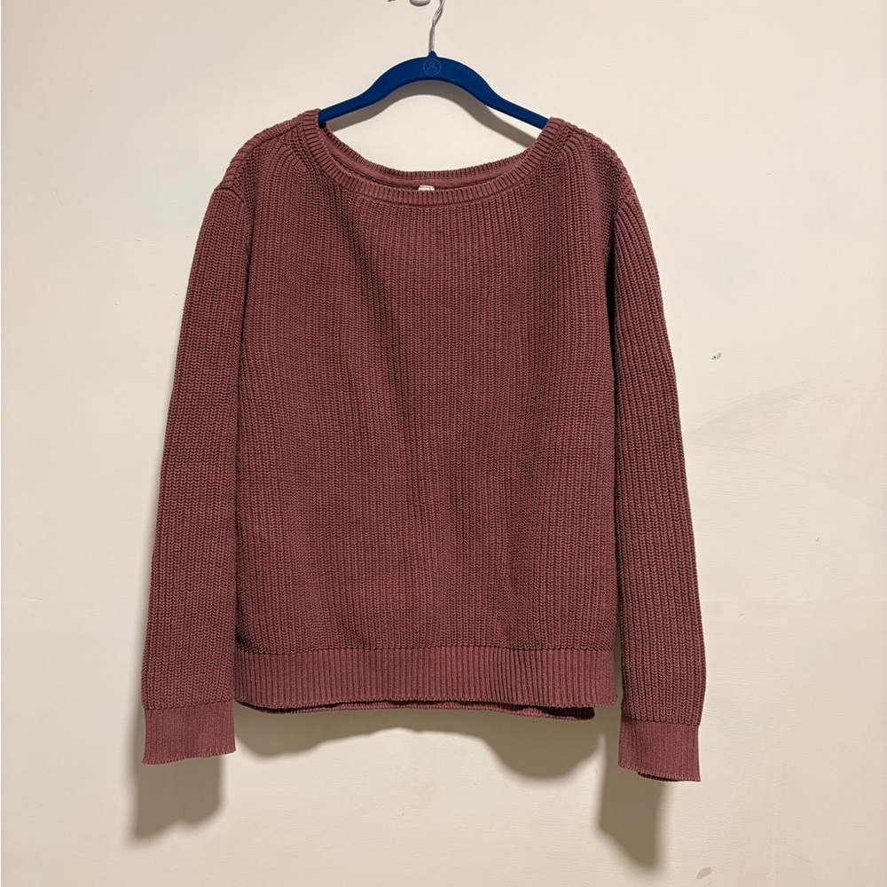 Pact Women's Mauve Crew Neck Sweater